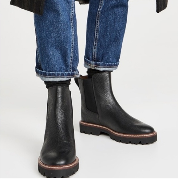 Madewell Black The Citywalk Lug Sole Chunky Chelsea Boots Size 6 - Picture 2 of 12